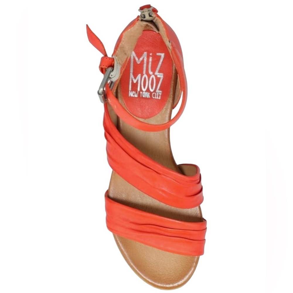 Miz Mooz Vibrant Orange Ankle Strap Sandals - Picture 2 of 12
